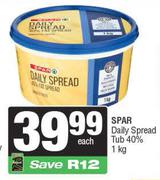 Spar Daily Spread Tub 40%-1kg Each