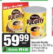 Nescafe Ricoffy Coffee In A Tin 250g Or Pouch 280g-Each