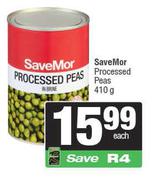 SaveMor Processed Peas-410g Each
