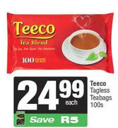 Teeco Tagless Teabags-100s Each