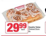 Country Value Chelsea Buns-6s Each