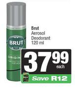 Brut Aerosol Deodorant-120ml Each