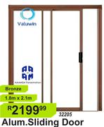 Valuwin Alum Sliding Door Bronze 1.8m x 2.1m 32205