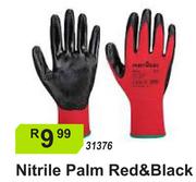 Nitrile Palm Red & Black 31376
