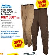 Capestorm Men's 81cm & Women's 79cm Tech Longs-Each