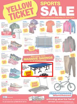 Sportsmans Warehouse : Yellow Ticket Sale (21 Jun - 13 Jul 2014), page 1