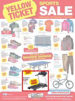 Sportsmans Warehouse : Yellow Ticket Sale (21 Jun - 13 Jul 2014), page 1