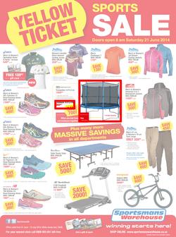 Sportsmans Warehouse : Yellow Ticket Sale (21 Jun - 13 Jul 2014), page 1