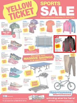 Sportsmans Warehouse : Yellow Ticket Sale (21 Jun - 13 Jul 2014), page 1