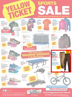 Sportsmans Warehouse : Yellow Ticket Sale (21 Jun - 13 Jul 2014), page 1