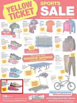 Sportsmans Warehouse : Yellow Ticket Sale (21 Jun - 13 Jul 2014), page 1