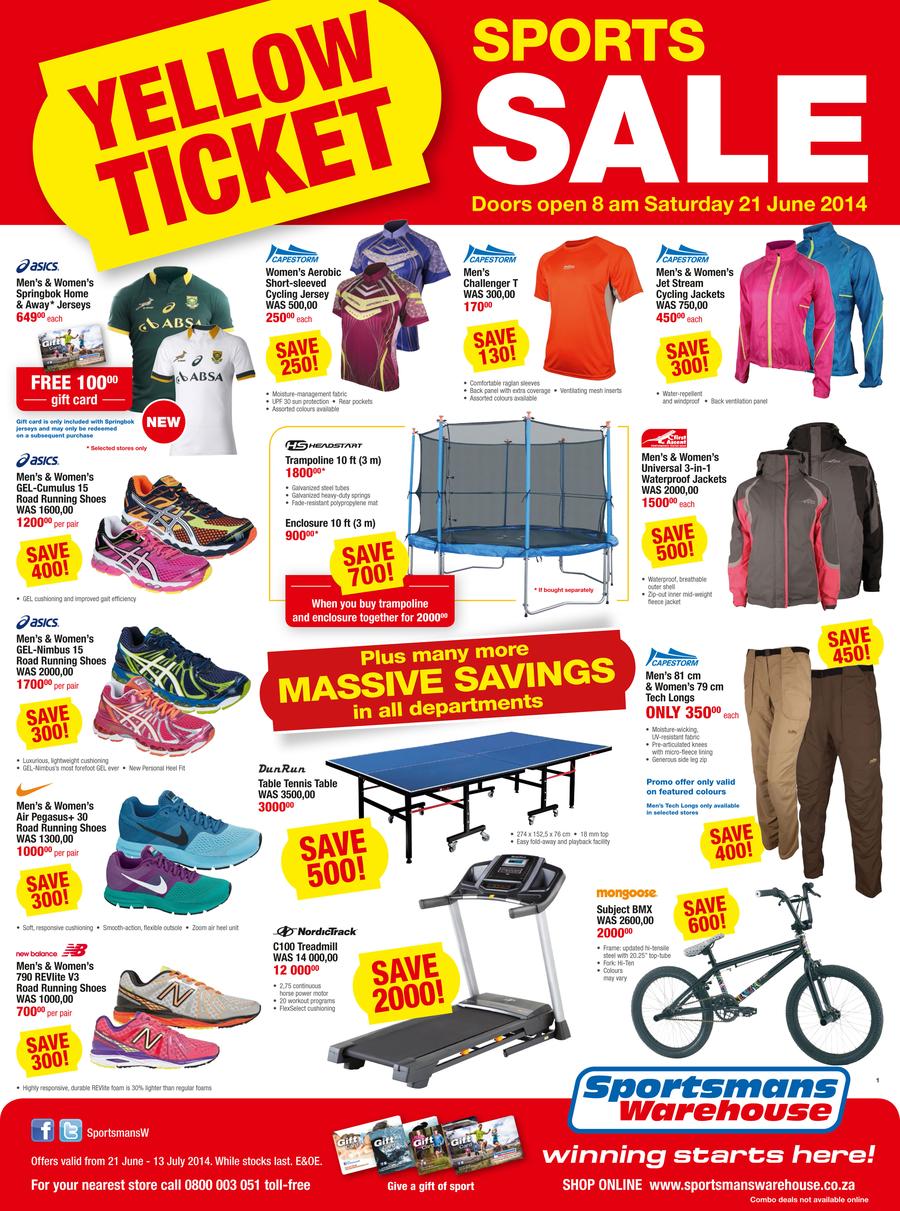 Sportsmans Warehouse Yellow Ticket Sale 21 Jun 13 Jul 2014