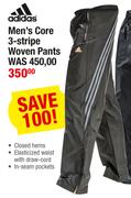 Adidas Men's Core 3-Stripe Woven Pants