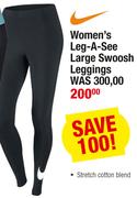 Women's Leg-A-See Large Swoosh Leggings