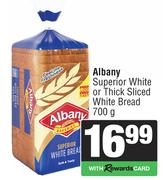 Albany Superior White Or Thick Sliced White Bread-700g