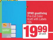 Spar Good Living Pre Cut Color Kraft With Labels-12s