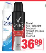 Shield Anti Perspirant Deodorant For Male Or Female-150ml