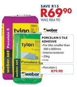 Weber 20Kg Porcelain S Tile Adhesive