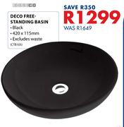 Rossco Black Deco Free Standing Basin 420X115mm