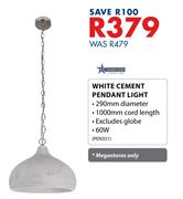 Bright Star 60W White Cement Pendant Light PEN351