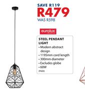 Eurolux 60W Steel Pendant Light P600