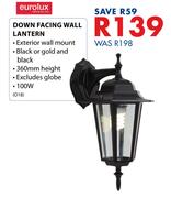 Eurolux 100W Down Facing Wall Lantern