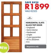 Swartland Horizontal Slats Glass Top Door PD92