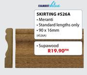 Chamber Value Skirting #S26A Meranti-90 x 16mm Per M