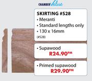 Chamber Value Skirting #S28 Supawood-130 x 16mm Per M
