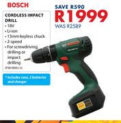 Bosch Cordless Impact Drill PSB1800LI-2