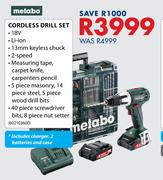 Metabo Cordless Drill Set 602103600