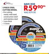 Grinding Techniques 5 Piece Steel Cutting Wheel-Each