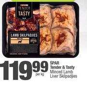 Spar Tender & Tasty Minced Lamb Liver Skilpadjies-Per Kg
