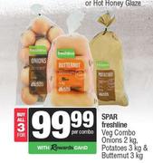 Spar Freshline Veg Combo Onions 2Kg,Potatoes 3Kg & Butternut 3Kg-For 3