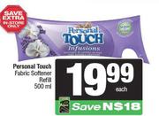 Personal Touch Fabric Softener Refill-500ml