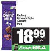 Cadbury Chocolate Slabs Assorted-80g
