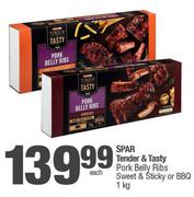 Spar Tender & Tasty Pork Belly Ribs Sweet & Sticky Or BBQ-1Kg
