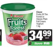 Clover Fruits Of The Forest Or Classic Plain Full Cream Yoghurt-1Kg
