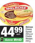 Melrose Cheese Spread 250g Or Cheese Wedges 200g
