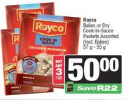 Royco Bakes Or Dry Cook In Sauce Packets Assorted-For 3 x 37g-55g