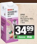 Spar Long Life Macadamia Milk With Dates-1L