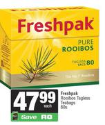 Freshpak Rooibos Tagless Teabags-80s