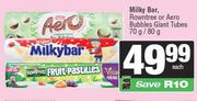 Milky Bar Rowntree Or Aero Bubbles Giant Tubes-70g/80g