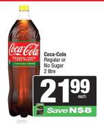 Coca-Cola Regular Or No Sugar-2ltr Each