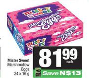 Mister Sweet Marshmallow Eggs 24 x 16g-Each