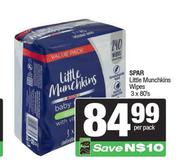Spar Little Munchkins Wipes-3 x 80's Per Pack