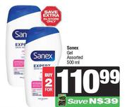Sanex Gel Assorted-For 2 x 500ml