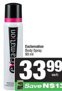 Exclamation Body Spray-90ml 