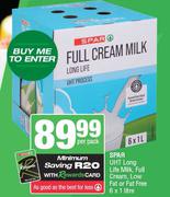 Spar UHT Long Life Milk, Full Cream, Low Fat Or Fat Free-6 x 1L Per Pack