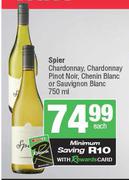 Spier Chardonnay, Chardonnay Pinot Noir, Chenin Blanc Or Sauvignon Blanc-750ml Each